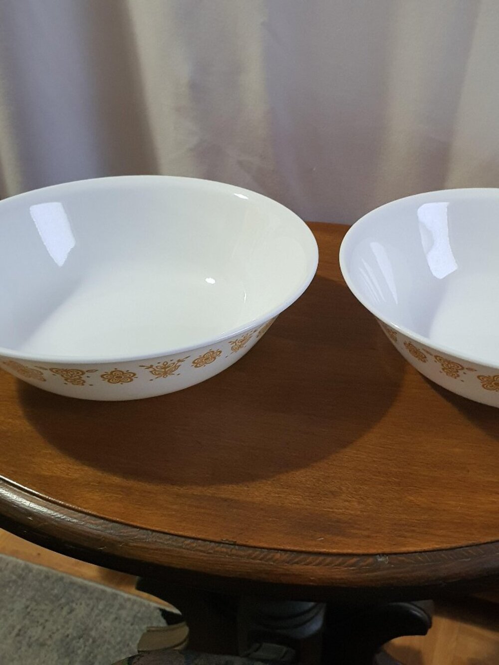 2Vintage Corelle Butterfly Gold Large Serving Bowl 10” Diameter, 2 Quarts